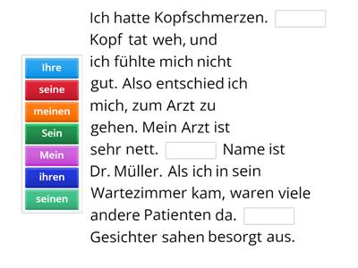 Possessivpronomen - Mein Arztbesuch