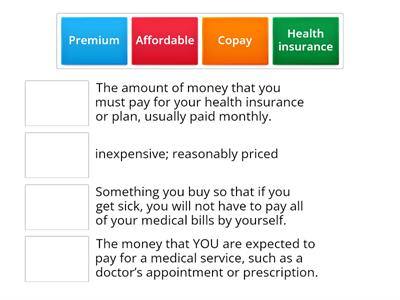Health insurance vocabulary