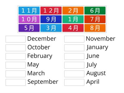 Months・月・並べ替え