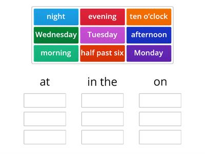 I1.1 School life. Time and day Sort