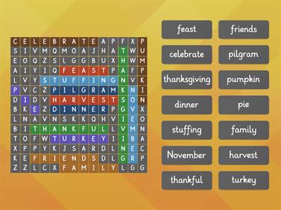 Thanksgiving Word Search 🦃