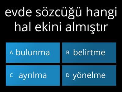 6.sınıf türkçe hal ekleri test