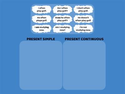 Present Simple and Present Continuous - choose