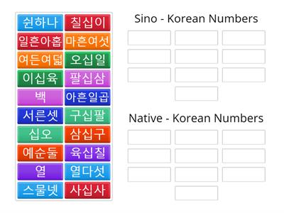 Korean Language - Level 1 - Sino Korean and Native Korean Numbers (11-100)