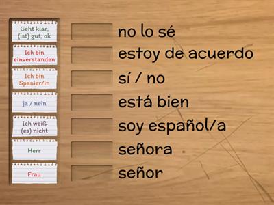 Vocabulario relacionar alemán 1