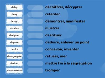 Verbs starting with de-