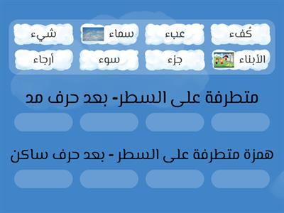 تطبيق لغة عربية - الهمزة المتطرفة على السطر 