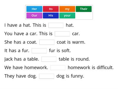 Possesive pronouns