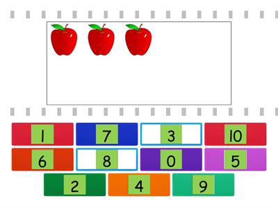 Preschool Special Education - Match the numbers with the quantity of apples