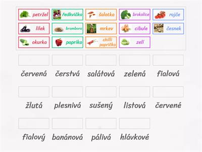Zelenina - nouns+adjectives