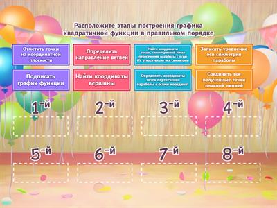 Алгоритм построения графика квадратичной функции