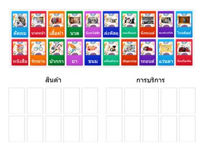  เกมจัดกลุ่มเรื่องสินค้าและบริการ.ในชีวิตประจำวัน ป.1 BY ครูชนัณท์ธิณิดา