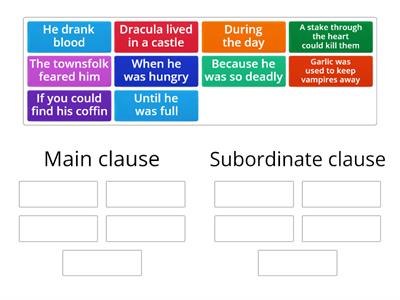 Main or Sub clause Group sort