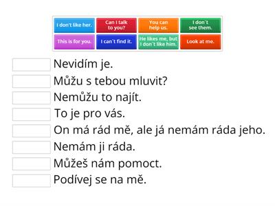 Object pronouns Czech translation