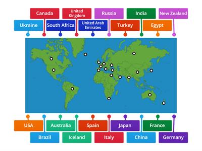 World Map: Main Countries