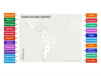Mapa de los países hispanohablantes 