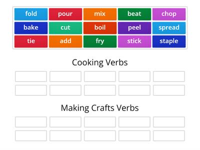 Cooking and Making crafts Verbs