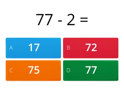 Two-digit and one-digit subtraction (without regrouping)