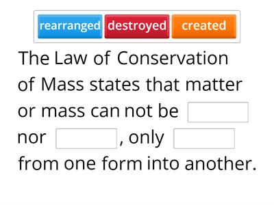 Law of Conservation of Mass