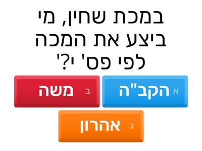 מכות שחין וברד, כיתה ח' אולפנית שדרות כבוד!