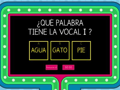 ENCUENTRA LAS VOCALES EN LAS PALABRAS