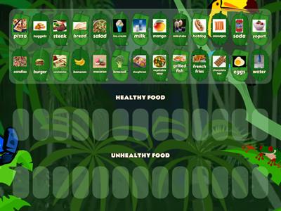 Categories healthy food and unhealthy food