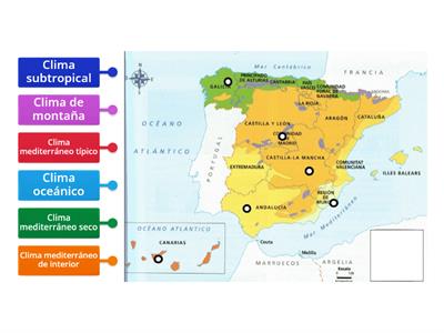 Climas de España: mapa