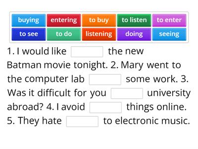 GT Gerund or infinitive n1