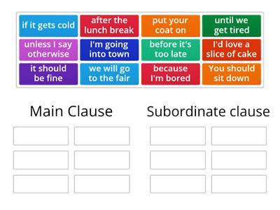 Main or Subordinate clause