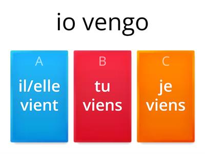 FRANCESE( quiz): VERBO  VENIR- " Venire"
