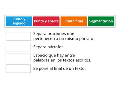 Segmentación y el punto.