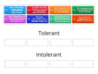 Tolerant or intolerant?