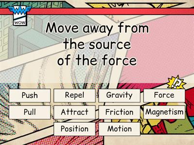 Forces Vocabulary Review Find the Match (3rd grade science)
