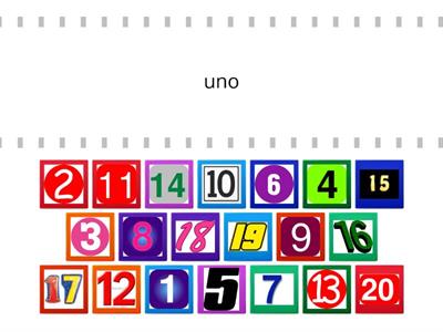 Spanish Numbers 1-20 E