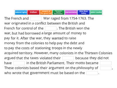 French and Indian War Fill-In