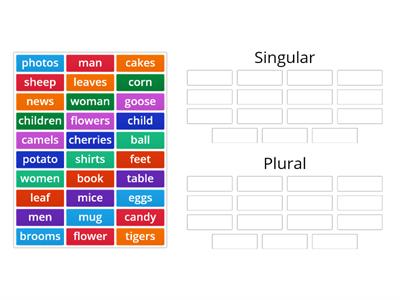 Singular and plural  nouns
