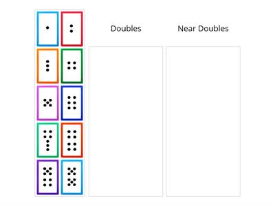 Sort 1-10 dot patterns into Double and Near Doubles