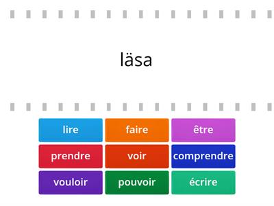 orelgelbundna verb svenska-franska