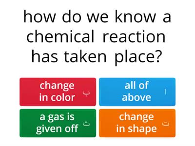  Chemical changes