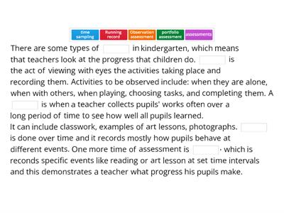 Types of assessment