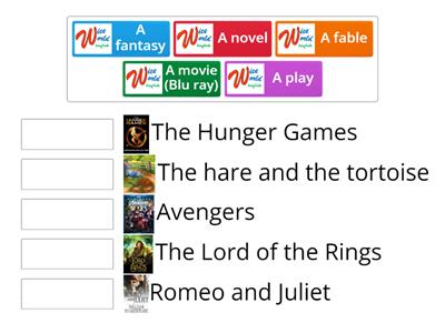 Vocabulary about kinds of books, movies, stories, etc.
