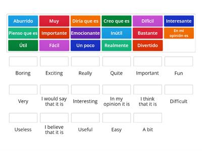 Opinions of school subjects, 1, match up