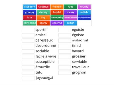 personality adjectives