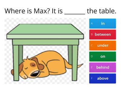 Prepositions of Place - 4th Grade