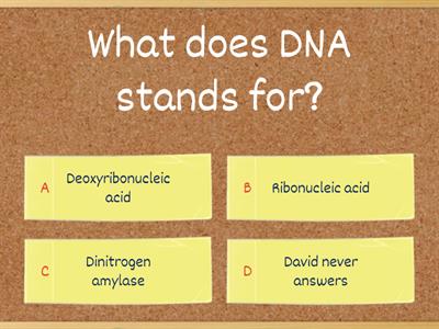 DNA and Protein Synthesis Quiz*