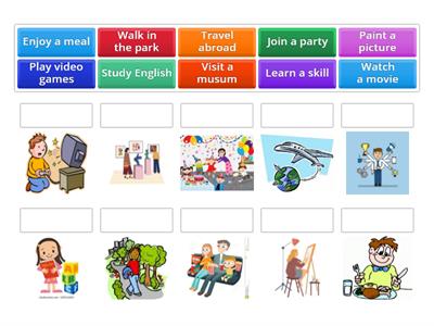 Action verbs - Holiday activities 