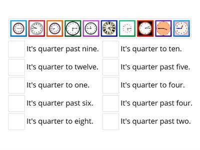 Time - quarter past / quarter to