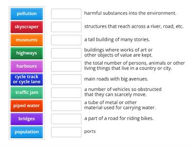 VOCABULARY RELATED TO CITIES