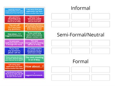 Adapting your vocabulary for different levels of formality