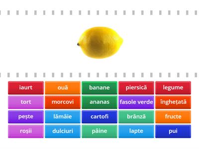 Alimente (asociere cuvânt-imagine)